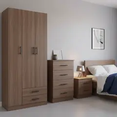 JUST HOME COLLECTION - Combo Closet + Velador + Cómoda Riomel