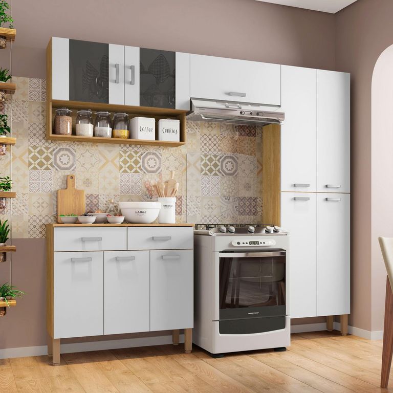 Kit Mueble Cocina 220. 9 Cm New Quartz Blanco