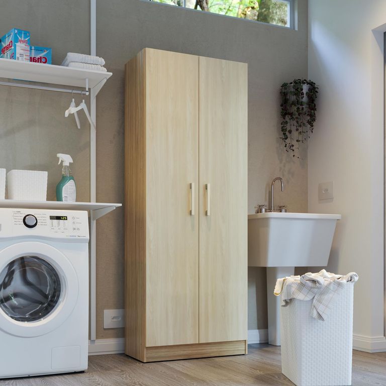 Mueble Cocina Despensa 2 Puertas Color Madera 160x61 cm