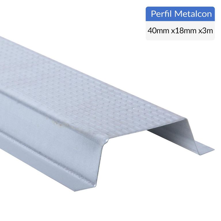 Metalcon Portante Soporte de Placa 40R Metal 40x18x10x0,5 mm 3 m