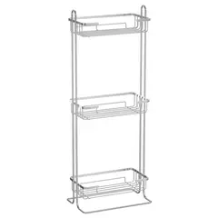 JUST HOME COLLECTION - Organizador de baño 3 niveles cromado