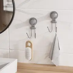 JUST HOME COLLECTION - Gancho doble de succión taupe