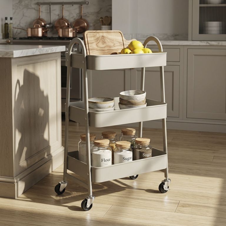 Carrito multiuso con rueda gris