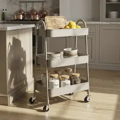 JUST HOME COLLECTION - Carrito multiuso con rueda gris