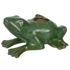 JUST HOME COLLECTION - Portavela rana 5 cm green