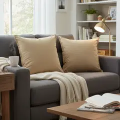 JUST HOME COLLECTION - Set 2 Cojínes Beige 45x45 cm