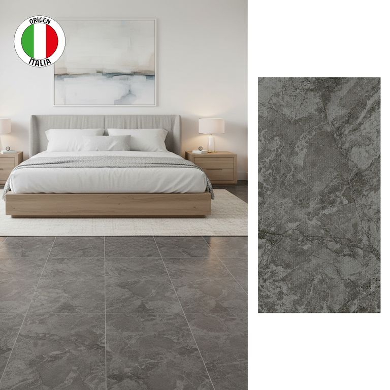 Porcelanato 60x120 cm Antracita Roccia Gris Oscuro 1.44 m2