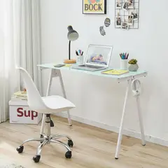 JUST HOME COLLECTION - Escritorio Vidrio Blanco 110x76x50 cm