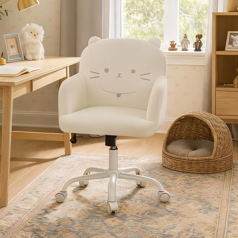 Silla Escritorio Gato Blanco 57X92X64 Cm