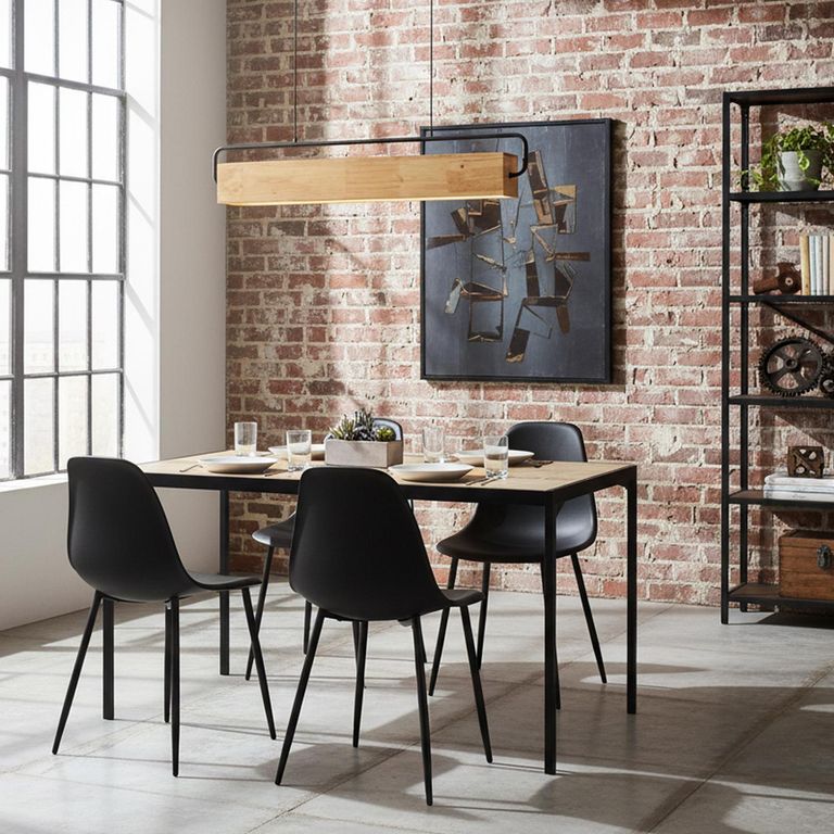 Juego de comedor Aramisa 4 Sillas Mesa Rectangular 120x75x75 cm Café
