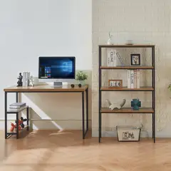 JUST HOME COLLECTION - Escritorio + Estante Kanawa Café 120X75X60 Cm