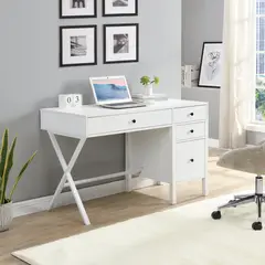 JUST HOME COLLECTION - Escritorio Leeton Blanco 120x76x55 cm