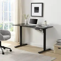 JUST HOME COLLECTION - Escritorio Altura Ajustable Eléctrico Negro 120X144X60 Cm