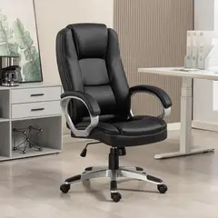 JUST HOME COLLECTION - Silla Escritorio Ejecutiva Negro 66x123,5x72 cm