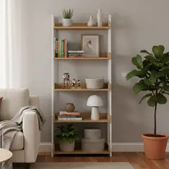 JUST HOME COLLECTION - Estante Melamina 5 Nivel(es) 67x158x32 cm Roble/Blanco