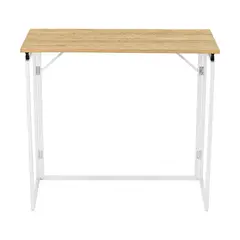 JUST HOME COLLECTION - Escritorio Plegable Blanco/Roble 80x40x72 cm