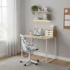 JUST HOME COLLECTION - Escritorio Plegable Blanco/Roble 80x40x72 cm