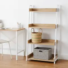 JUST HOME COLLECTION - Estante Melamina 4 Nivel(es) 67x123.5x32 cm Blanco/Roble