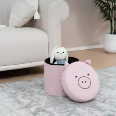 JUST HOME COLLECTION - Puff Chanchito 30x30x30 cm Rosado