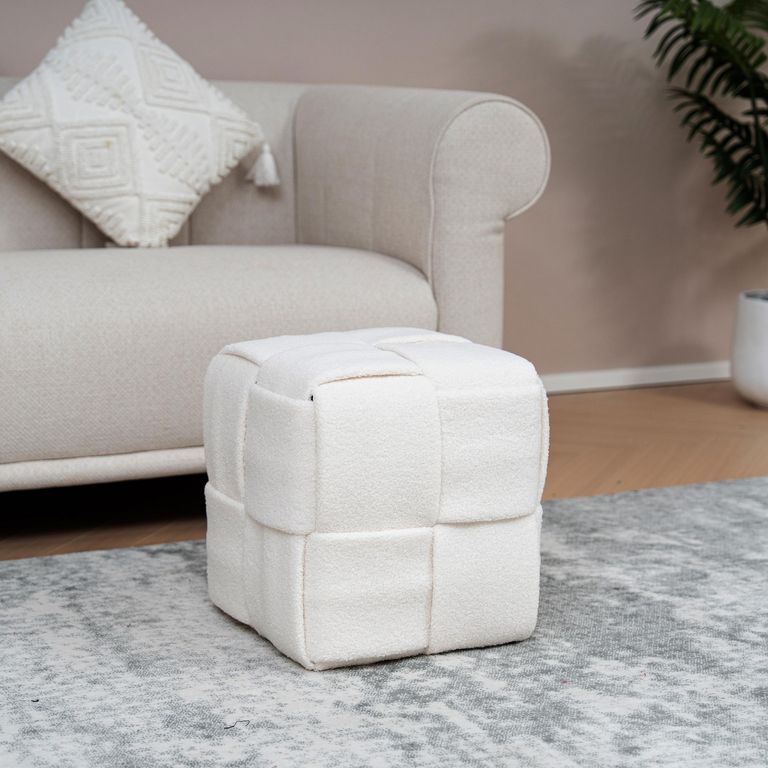 Puff Zoe 38x38x40 cm blanco