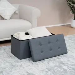 JUST HOME COLLECTION - Banqueta gris oscuro 38x76x38 cm