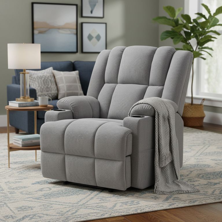 Sillón Bergere Reclinable Morton Con Posavasos 83X101X95 Cm