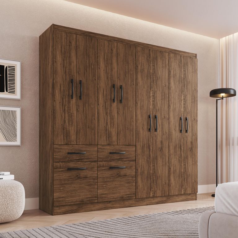 Closet 10 Puerta(s) 2 Cajón(es) 6 Repisa(s) 179x177x38 cm Café a $129.990