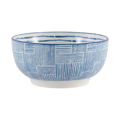 JUST HOME COLLECTION - Set 6 Bowl Porcelana 520ml Azul con Diseños