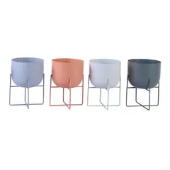 JUST HOME COLLECTION - Macetero de Metal 16x23 cm Colores Surtidos