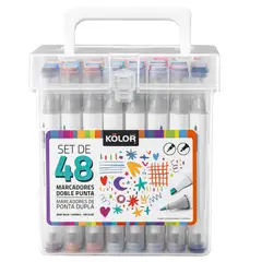 KOLOR - Set de 48 Marcadores Base Agua Kids