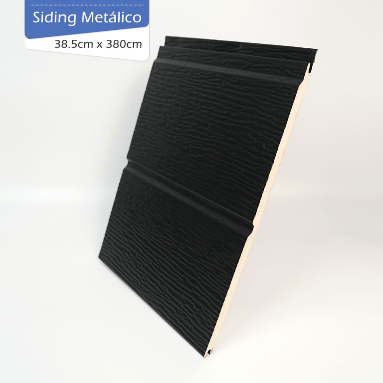 Siding Metalico 16 mm 0,385X3,8 mt Negro