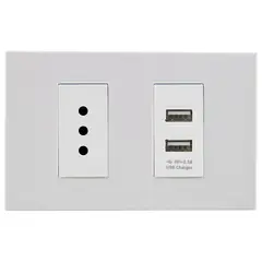 HALUX - Toma Simple 10A +2Usb-A Wh