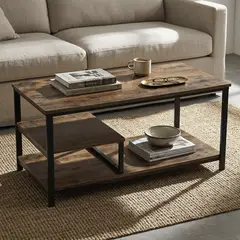 JUST HOME COLLECTION - Mesa de centro Forge Café 80x50x45.5 cm