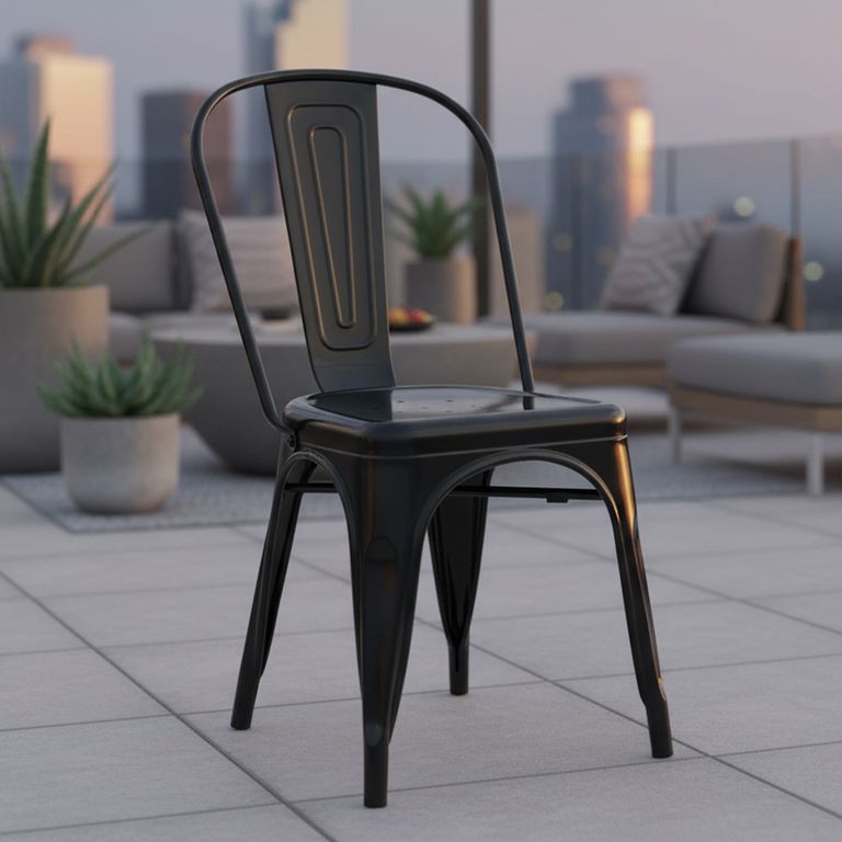 Silla Tolix Negro 85x44x51 cm