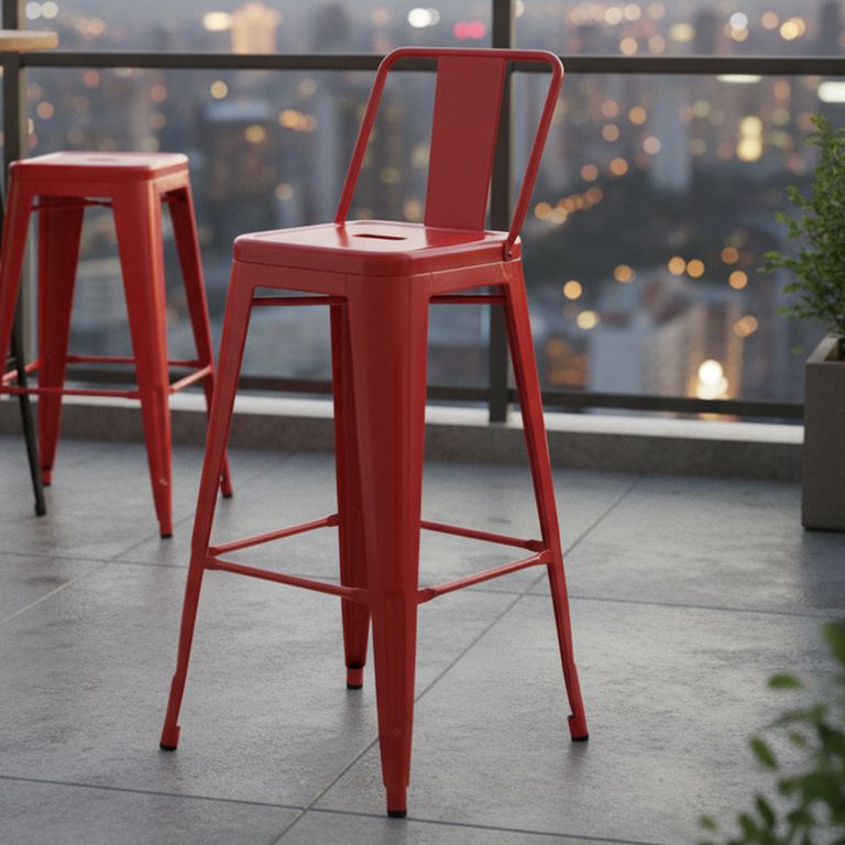 Taburete Tolix Rojo 101x44.5x43.5 cm