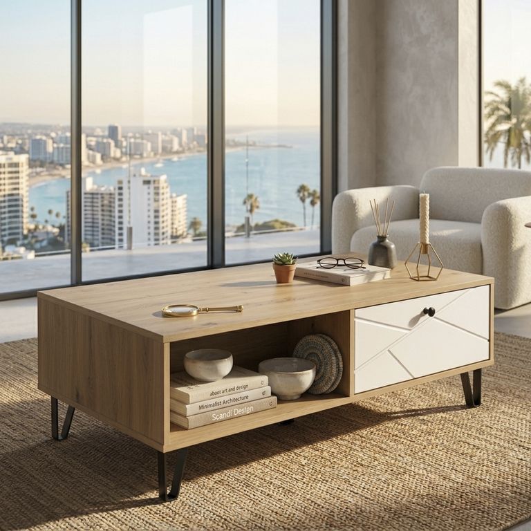 Mesa de Centro Axis Café 110x60x37 cm