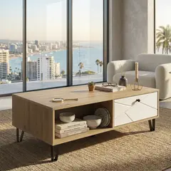 JUST HOME COLLECTION - Mesa de Centro Axis Café 110x60x37 cm