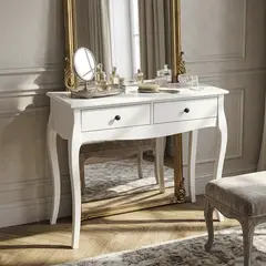 JUST HOME COLLECTION - Arrimo Tocador 2 Cajón(es) Clásico 100x78x45 cm Blanco