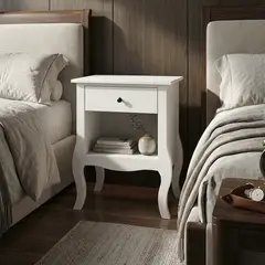 JUST HOME COLLECTION - Velador 1 Cajón(es) Classic 48x66x34 cm Blanco