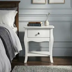 JUST HOME COLLECTION - Velador 1 Cajón(es) Classic 45x54.5x35.5 cm Blanco