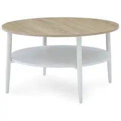 JUST HOME COLLECTION - Mesa de centro Jamie Café/Blanco 80x80x45 cm