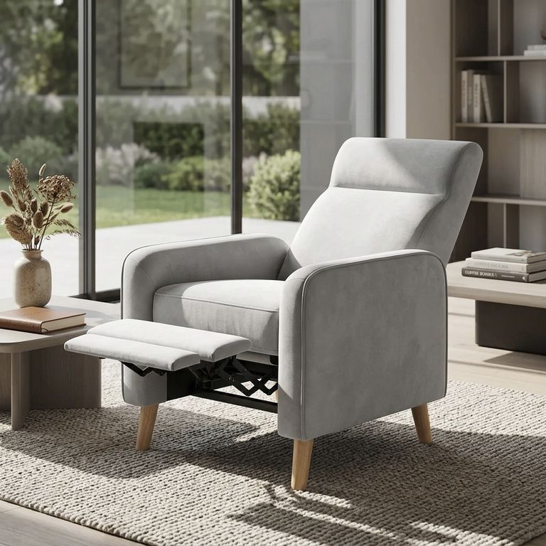 Sillón Reclinable 1 cuerpo Mellow 81x101x87 cm Gris