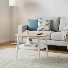 JUST HOME COLLECTION - Mesa de Centro Jamie Café/Blanco 60x60x45 cm