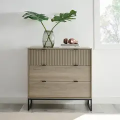 JUST HOME COLLECTION - Cómoda 3 Cajón(es) Elle 80x78x39 cm Roble/Negro