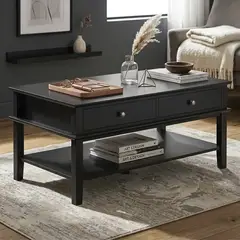 JUST HOME COLLECTION - Mesa de centro Nora Negro 100x55x45 cm