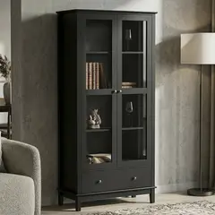 JUST HOME COLLECTION - Vitrina Nora 40x90x190 cm Negro