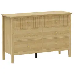 JUST HOME COLLECTION - Cómoda 6 Cajón(es) Cottage 120x80x40 cm Roble