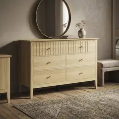 JUST HOME COLLECTION - Cómoda 6 Cajón(es) Cottage 120x80x40 cm Roble