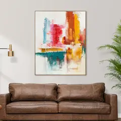 JUST HOME COLLECTION - Cuadro Abstracto Colores 120x150 cm