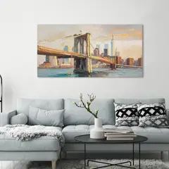 JUST HOME COLLECTION - Cuadro Puente Ciudad 120x60 cm